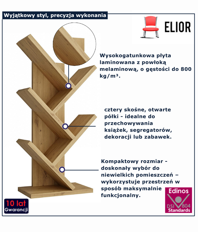 biały regał na ksiazki Lirena 