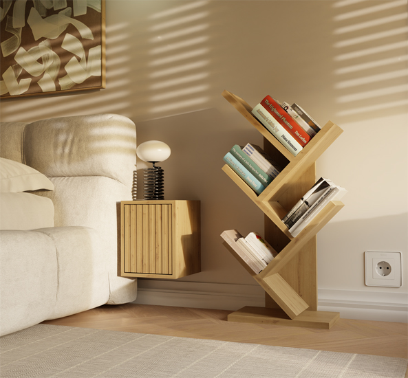 wizualizacja regalu drzewko do sypialni Asoz