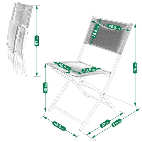 Wymiary beżowego krzesła do ogrodu Tidy
