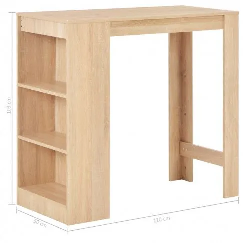 Szczegółowe zdjęcie nr 8 produktu Stolik barowy nowoczesny April – dębowy