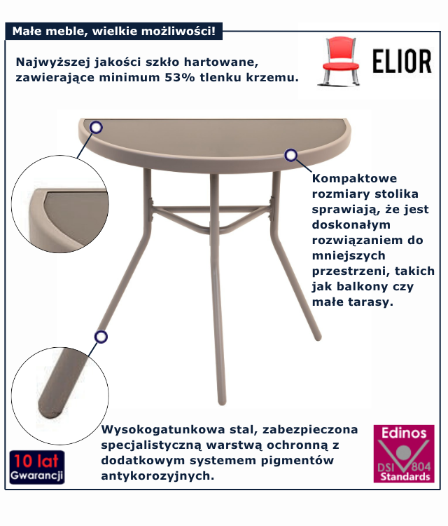 Stolik balkonowy Eolo