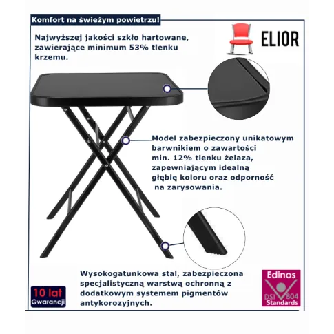 Stolik czarny na tarasSuni