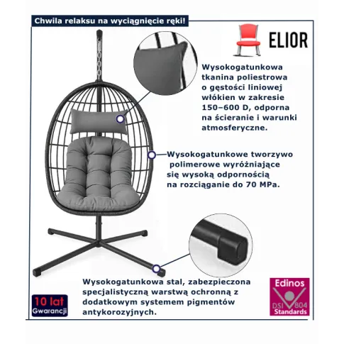 Fotel bujany typu jajo Bree