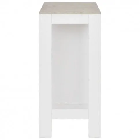 Szczegółowe zdjęcie nr 6 produktu Stolik barowy z półkami Gabriel – biały i betonowy