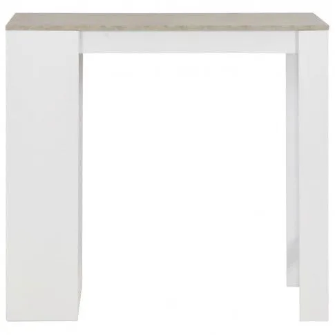 Szczegółowe zdjęcie nr 5 produktu Stolik barowy z półkami Gabriel – biały i betonowy