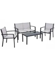 Szary komplet mebli wypoczynkowych do ogrodu - Dozo w sklepie Edinos.pl