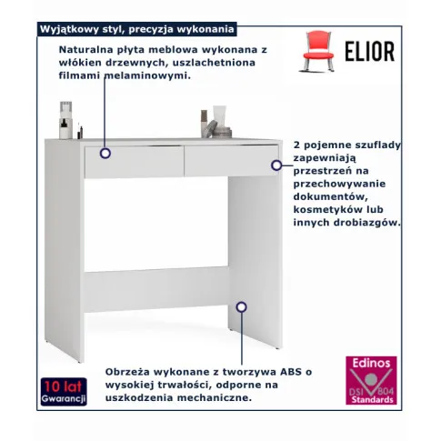 infografika białej toaletki Alesio 3X