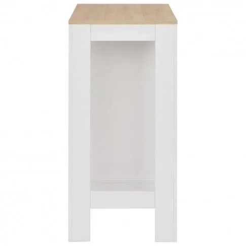 Szczegółowe zdjęcie nr 7 produktu Stolik barowy z półkami April – biały i naturalny