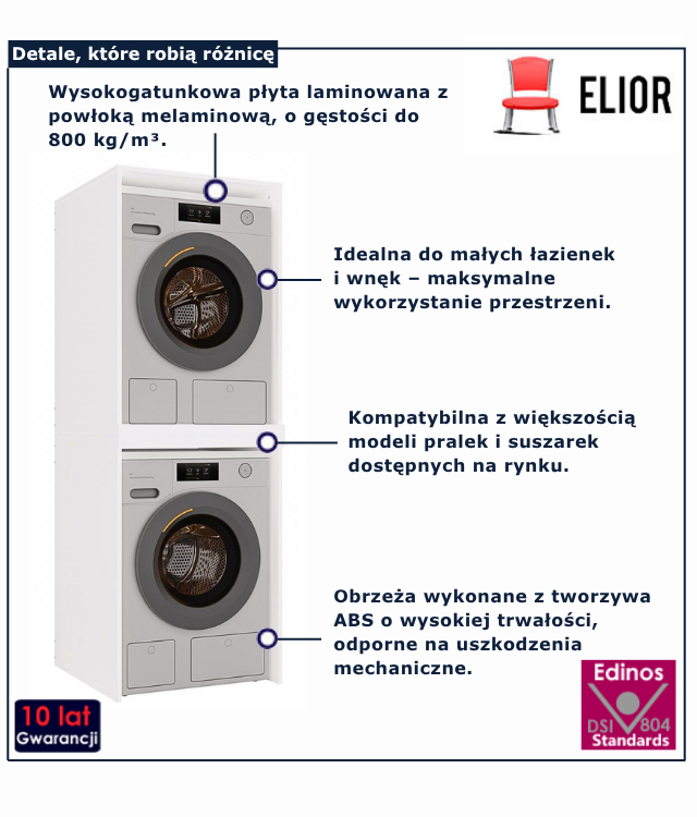 Łazienkowa szafka do zabudowy pralki Orelia