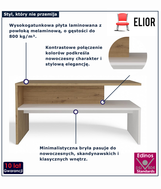 Ława do salonu dąb sonoma Avet