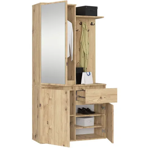 Garderoba z wieszakiem i lustrem dąb artisan Blex