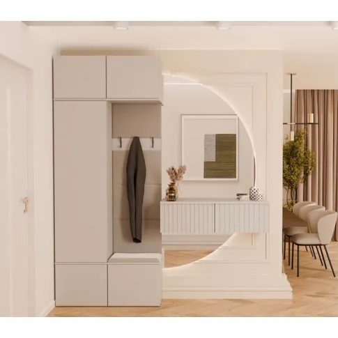 aranzacja kaszmirowego przedpokoju z wykorzystaniem garderoby Texi 5X