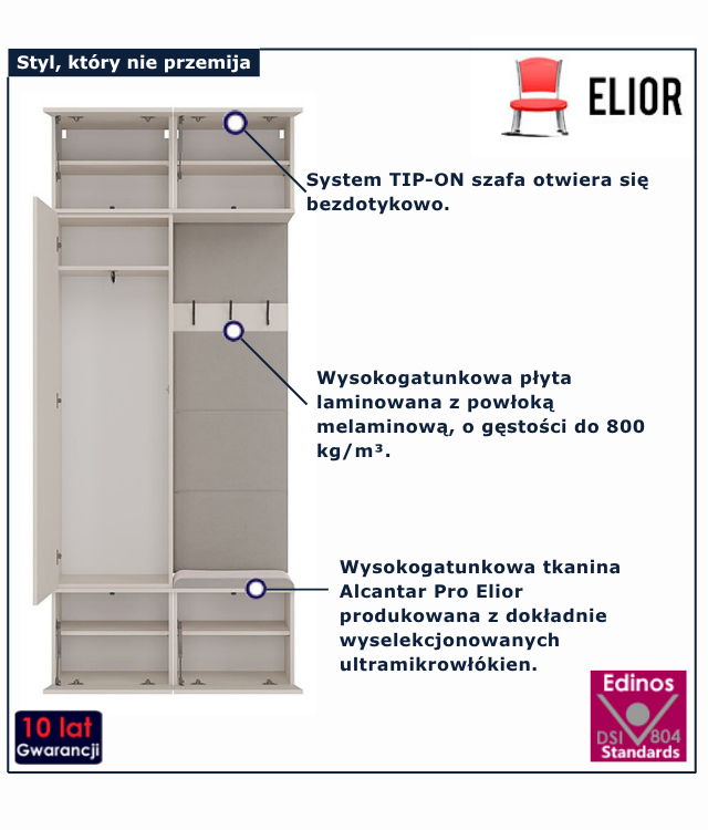 Szafa garderoba do holu Texi 5X