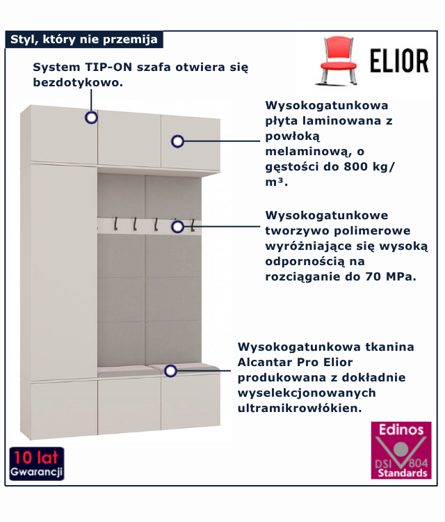 Szafa garderoba do holu  Texi 10X