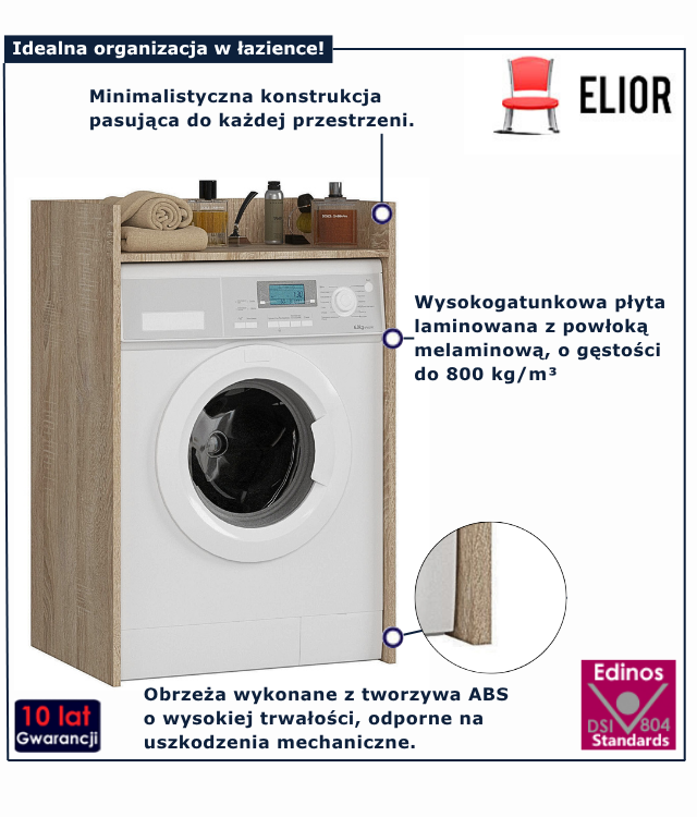 Szafka nad pralkę dąb sonoma Roka