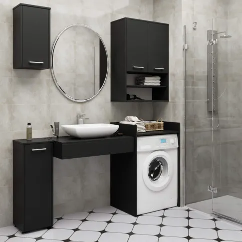 Wizualizacja szafki czarnej nad pralkę Roka