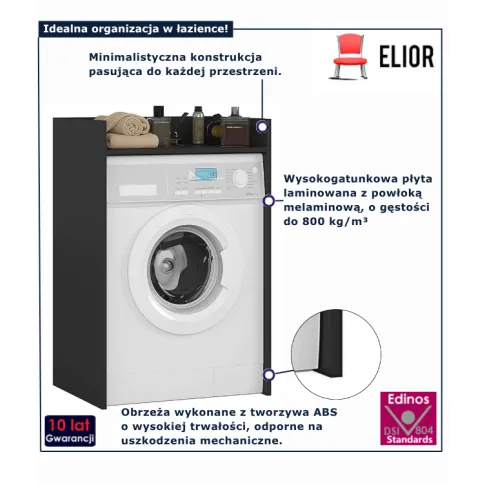 Regał nad pralkę czarny Roka