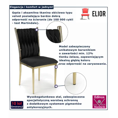 Krzesło czarne tapicerowane Hush