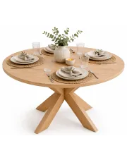 Okrągły stół do kuchni w stylu skandynawskim dąb naturalny - Omni w sklepie Edinos.pl
