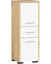 Półsłupek łazienkowy dąb artisan + biały - Riten 3X w sklepie Edinos.pl