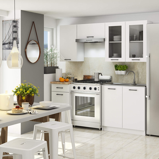 Wizualizacja wnętrza z meblami kuchennymi Dalina