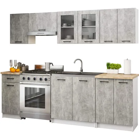 Zestaw mebli kuchennych beton 240 cm Poli