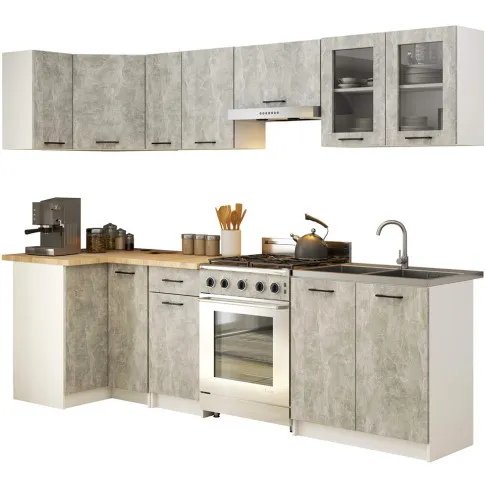 Komplet szafek narożnych w kolorze beton 300 cm Poli