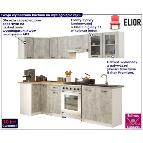 Zestaw mebli w kolorze beton narożnych 300 Vivienne