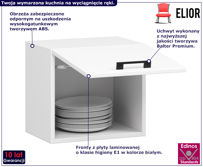 Biała górna szafka kuchenna okapowa Vivienne 7X