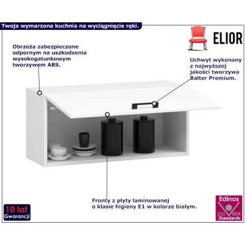 Fotografia Biała szafka uchylna wisząca 80 cm - Vivienne 18X z kategorii Szafki kuchenne