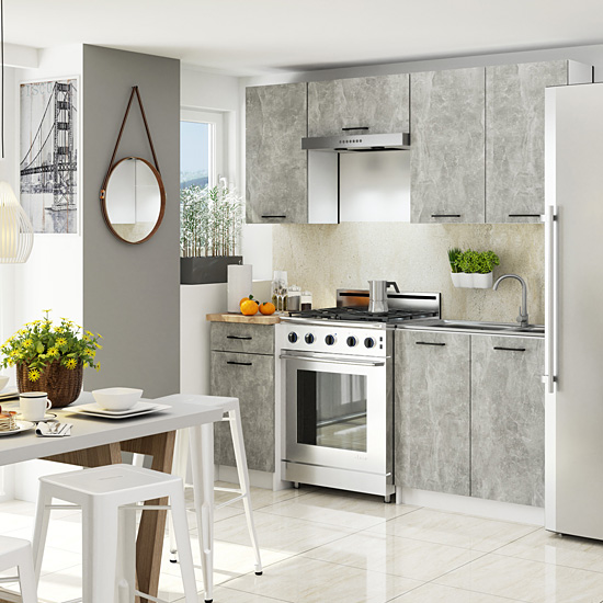 Wizualizacja wnętrza z kolekcją Cortez beton