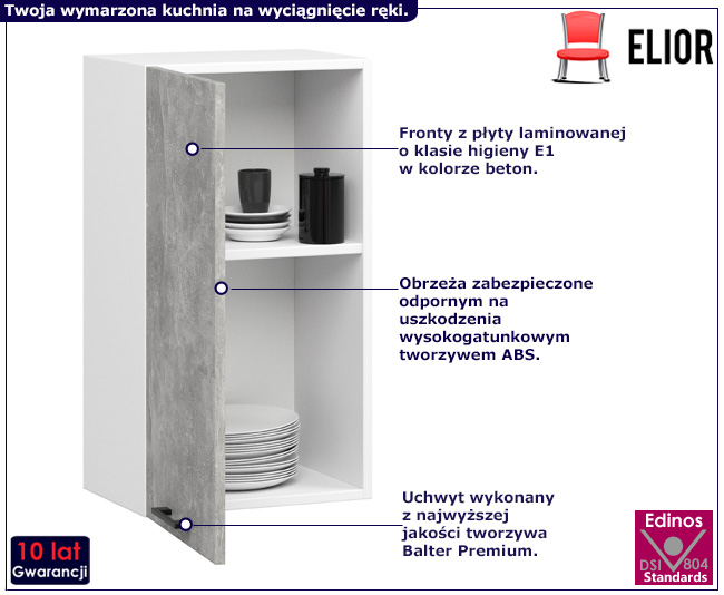 Górna szafka kuchenna Zanari 25X beton 