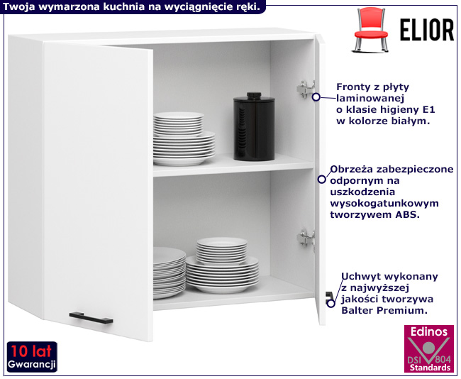 Szara górna szafka kuchenna Tereza 5X 80 cm