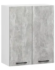 Dwudrzwiowa szafka kuchenna z półkami w kolorze betonu 80 cm - Poli 13X w sklepie Edinos.pl