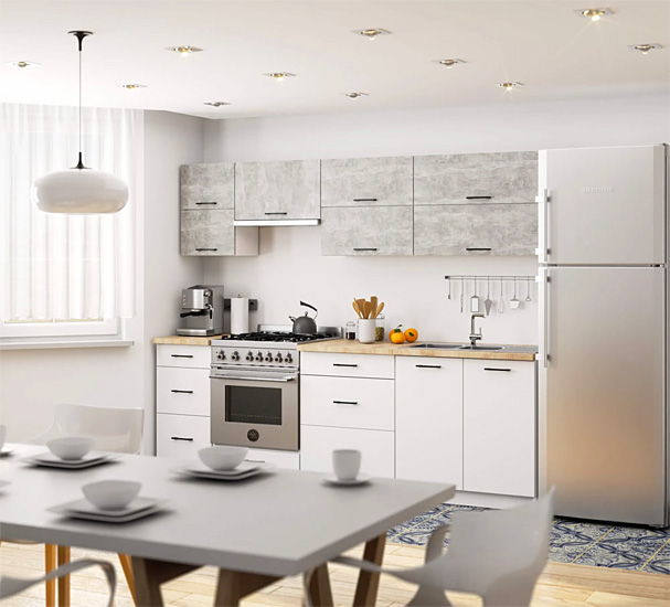 Wizualizacja wnętrza z kolekcją Cortez beton