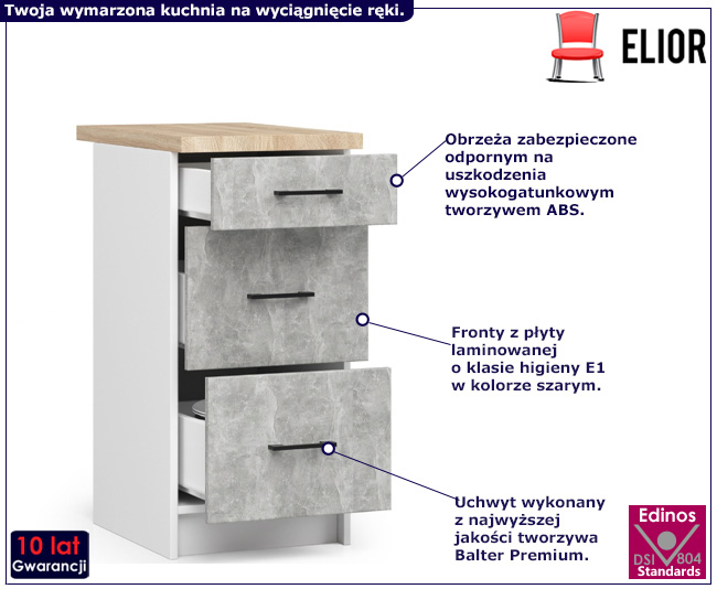Dolna szafka kuchenna Zanari 27X beton