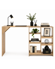 Stolik barowy Meridan z ruchomym regałem – dębowy w sklepie Edinos.pl