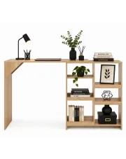 Stolik barowy Meridan z ruchomym regałem – dębowy w sklepie Edinos.pl