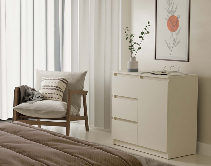 Przykładowe wykorzystanie komody antracyt + dąb artisan Gavina 3X