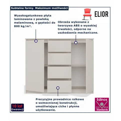 komoda kaszmirowa z szufladami Diegi 2X