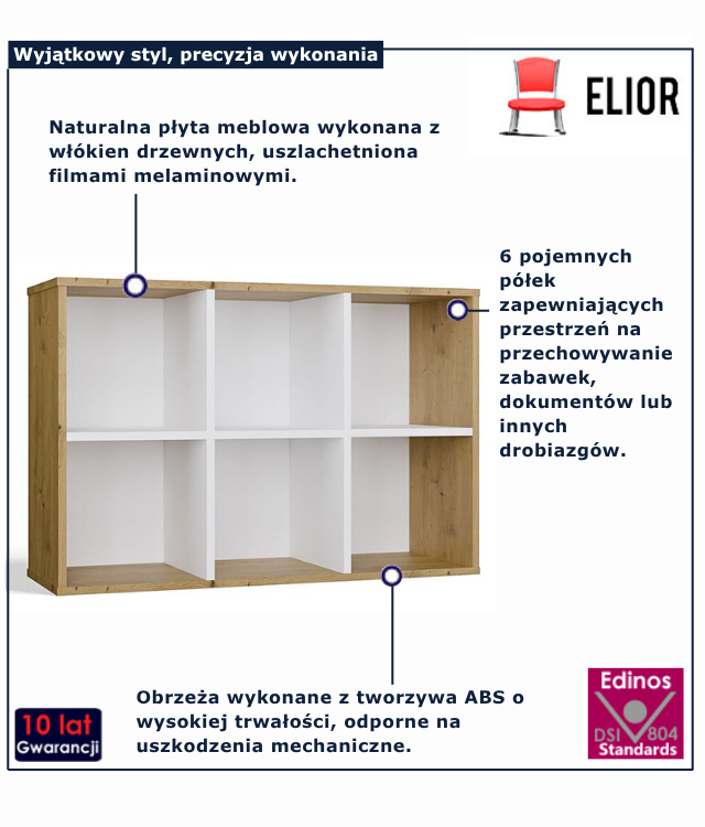 infografika regału białego jedo