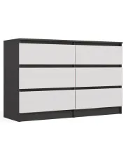 Komoda na ubrania antracyt + biały - Berta 120 cm w sklepie Edinos.pl