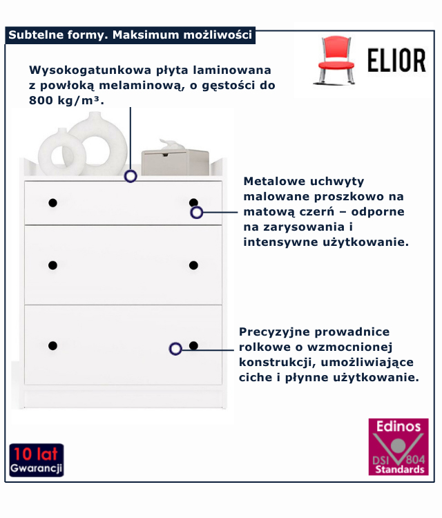 Komoda z szufladami i szafką Gavina 3X antracyt + dąb artisan