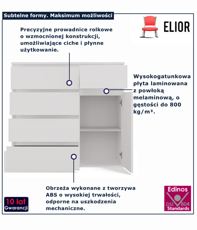 Komoda z szufladami i szafką