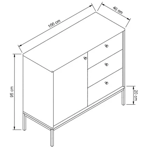 Wymiary komody Urisso 4X