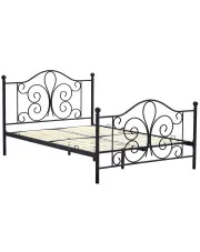 Czarne metalowe łóżko 140 x 200 cm - Cosy w sklepie Edinos.pl