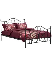 Czarne metalowe łóżko 140x200 cm - Cosy w sklepie Edinos.pl