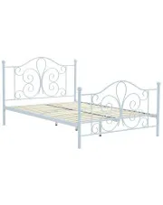 Białe metalowe łóżko 140 x 200 cm - Cosy w sklepie Edinos.pl
