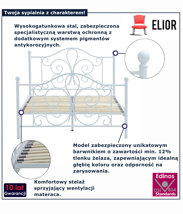 Łóżko białe Cosy