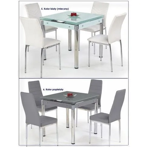 Szczegółowe zdjęcie nr 4 produktu Rozkładany stół szklany Foksis - popielaty